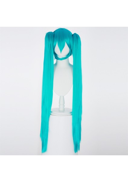 Cosplay Yeşil Çift At Kuyruğu Uzun Peruk Anime Peruk Ağız Klipsi Çift At Kuyruğu Peruk Cosplay Partisi Için (Yurt Dışından)