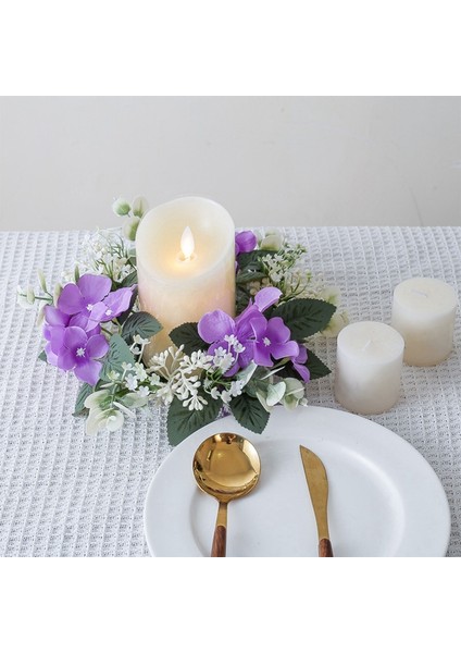 Düğün Şamdan Çelengi Yapay Çiçek Bitkileri Mum Aromaterapi Yüzük Tutucu Masa Orta Parçası Dekoru Göl Mavisi (Yurt Dışından) indirimleri