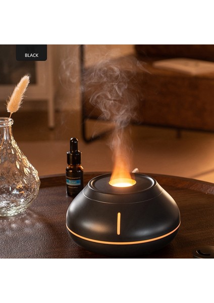 Yeni Renkli Alev Aromaterapi Makinesi Masaüstü Hava Nemlendirici Ev Difüzörü Aromaterapi Makinesi, Siyah (Yurt Dışından) modelleri