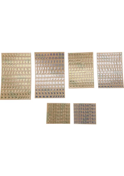 6 Yaprak Küçük 0,12 Inç Alfabe Rakam Çıkartmaları Simli Alaşımlı Kendinden Yapışkanlı Harf Çıkartmaları Altın/gümüş (3 Mm) (Yurt Dışından)