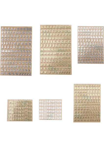 6 Yaprak Küçük 0,12 Inç Alfabe Rakam Çıkartmaları Simli Alaşımlı Kendinden Yapışkanlı Harf Çıkartmaları Altın/gümüş (3 Mm) (Yurt Dışından) modelleri