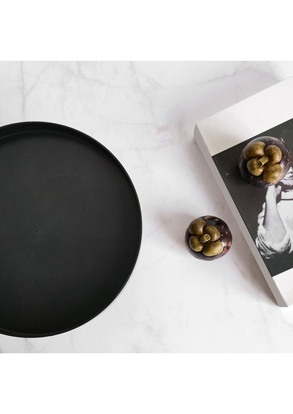 Abs Meyve Parfüm Kozmetik Tepsi Siyah Beyaz Yuvarlak Dekoratif Tepsi Düzenleyici Ev Dekorasyon Panosu Basit Saklama Panosu (Yurt Dışından) indirimleri