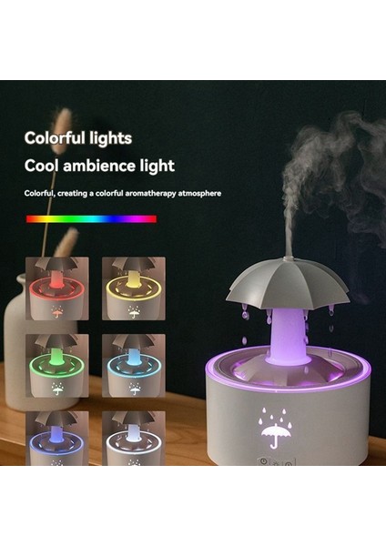 Yatak Odası Büyük Oda Hava Nemlendiricileri ve Aromaterapi Difüzörü Için Yağmur Damlası Nemlendirici, Işıklı Sessiz Nemlendirici, Ab Fişi (Yurt Dışından) fırsatları