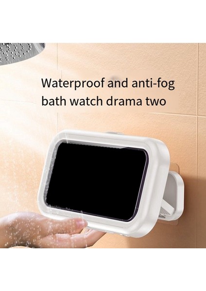 Banyo Döndürülebilir Su Geçirmez Cep Telefonu Kutusu Deliksiz Tuvalet Duvara Monte Cep Telefonu Su Geçirmez Braket Beyaz (Yurt Dışından) fiyatları