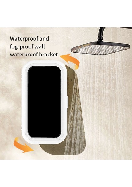 Banyo Döndürülebilir Su Geçirmez Cep Telefonu Kutusu Deliksiz Tuvalet Duvara Monte Cep Telefonu Su Geçirmez Braket Beyaz (Yurt Dışından) modelleri