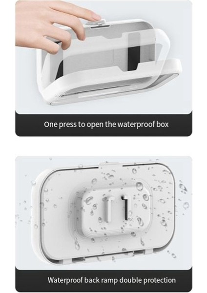 Banyo Döndürülebilir Su Geçirmez Cep Telefonu Kutusu Deliksiz Tuvalet Duvara Monte Cep Telefonu Su Geçirmez Braket Beyaz (Yurt Dışından) fırsatları