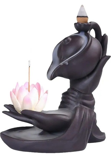 Buda Eli Geri Akışlı Tütsü Brülörü Buda Lotus Eli Geri Akışlı Lotus Eli Vintage Şanslı Kilise Tutucu Kömür B (Yurt Dışından) fiyatları