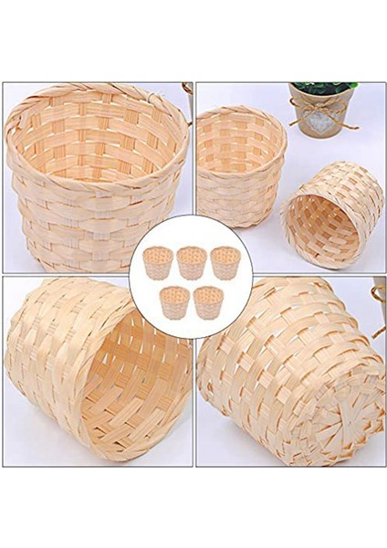 Parti Hediyeleri, El Sanatları ve Dekorasyonlar Için Kulpsuz 5 Adet Mini Dokuma Sepet (7,5x6 Cm) (Yurt Dışından) fırsatları