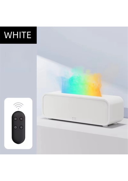 7 Renkli Işık Simülasyonlu Alev Aromaterapi Makinesi Uzaktan Kumandalı Zamanlama Sessiz Nemlendirme Ev Parfüm Difüzörü (Yurt Dışından)