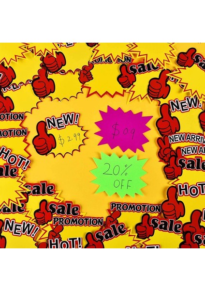 500 Parça Patlamış Tabela Mağaza Tabelaları Boş Yıldız Şeklinde Perakende Satış Etiketleri Perakende Mağaza Partisi Için Patlamış Kağıt Tabelalar, 10 Stil (Yurt Dışından) indirimleri