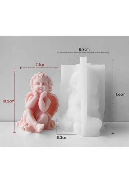 3D Melek Çocuk Silikon Kalıp Sevimli Kanatlı Çocuklar Soyut El Sanatları Kokulu Mum Kalıbı Kendin Yap Alçı Mum Yapımı (Yurt Dışından) fırsatları