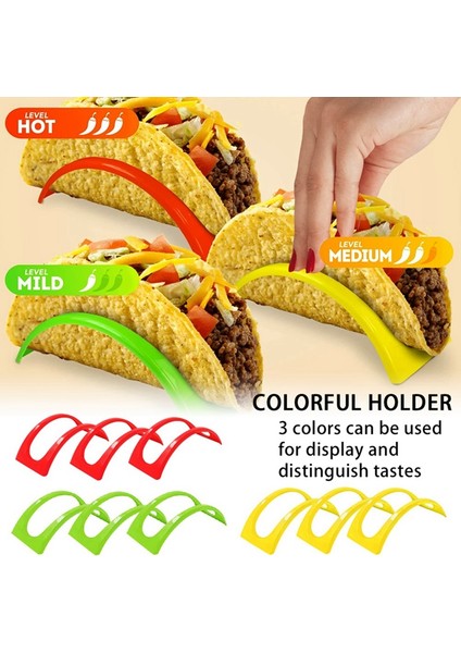 12'li Paket Taco Tepsileri Plastik Burrito Tepsileri Servis Tepsileri Taco Burrito Sosisli Sandviçler Için Parti Malzemeleri Sarı (Yurt Dışından) fiyatları