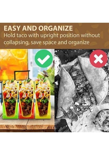 12'li Paket Taco Tepsileri Plastik Burrito Tepsileri Servis Tepsileri Taco Burrito Sosisli Sandviçler Için Parti Malzemeleri Sarı (Yurt Dışından) modelleri