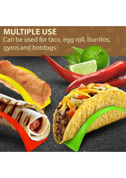 12'li Paket Taco Tepsileri Plastik Burrito Tepsileri Servis Tepsileri Taco Burrito Sosisli Sandviçler Için Parti Malzemeleri Sarı (Yurt Dışından) fırsatları