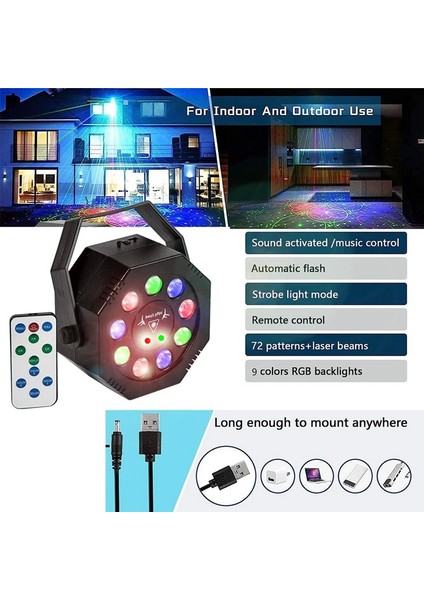 Dj Sahne Parti Disko Işıkları Lazer Projektör 9led Kırmızı Yeşil Mavi Flaş Strobe Noel Tatil Parti Dekorasyon Işıkları (Yurt Dışından) modelleri