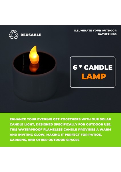 Güneş Enerjili Mum Işığı Su Geçirmez Alevsiz Açık Hava Buluşma Mum Işığı Bahçe Veranda Mum Dekoratif Işık (Yurt Dışından) indirimleri