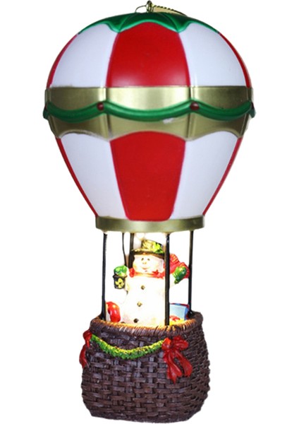 Işıklı Noel Süsleri Reçine Ev Dekorasyonu Noel Baba Sıcak Hava Balonu Minyatür Tatil Dekorasyonu B (Yurt Dışından)