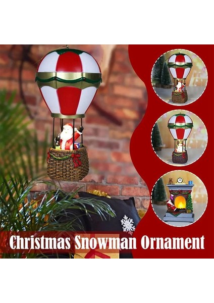 Işıklı Noel Süsleri Reçine Ev Dekorasyonu Noel Baba Sıcak Hava Balonu Minyatür Tatil Dekorasyonu B (Yurt Dışından) fırsatları