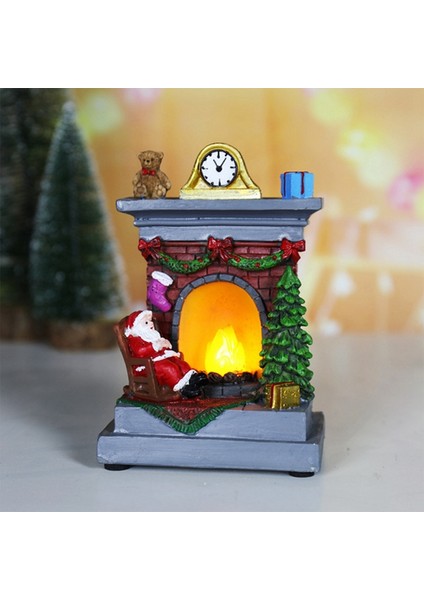 Işıklı Noel Süsleri Reçine Ev Dekorasyonu Noel Baba Sıcak Hava Balonu Minyatür Tatil Dekorasyonu B (Yurt Dışından) indirimleri