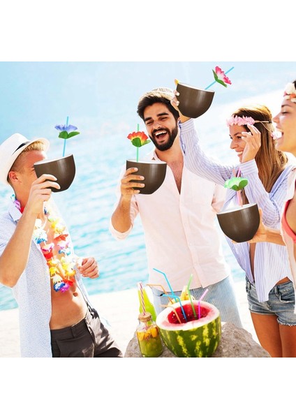 Doğum Günü, Düğün, Plaj, Havuz Partisi Için Hawaii Yaz Ananaslı Hindistan Cevizi Içme Bardağı Çilek Şeklinde Meyve Suyu Içme Bardakları (Yurt Dışından) modelleri