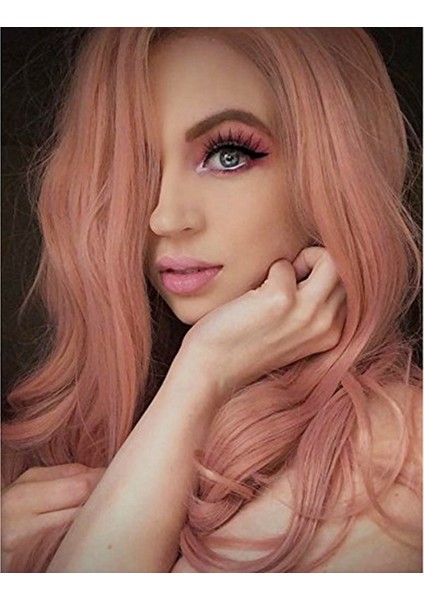 Cosplay Peruk Gökkuşağı Uzun Kıvırcık Peruklar Moda Cosplay Kostüm Saç Anime Tam Dalgalı Parti Peruk 70 cm (Yurt Dışından) modelleri