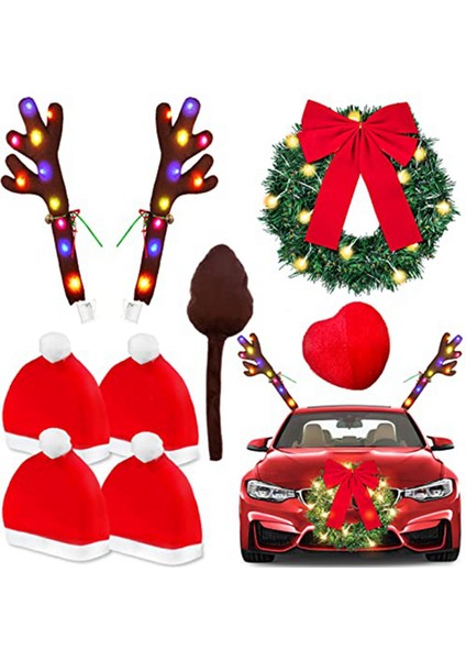 4 Adet Noel Baba Şapkalı Araba Koltuğu Başlık Kılıfı Sevimli Araba Dekoru Iç Mekan Araba Dekorasyonu, Çoğu Araba Baş Dayanağı Için Uygundur (Yurt Dışından)