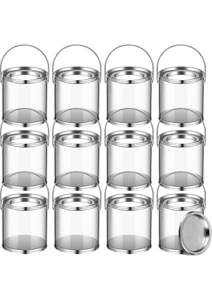 12'li Paket Mini Şeffaf Plastik Boya Kutuları El Sanatları, Şekerlemeler, Kendin Yap Projeleri, Parti Hediyeleri ve Dekorlar Için Küçük Boş Boya Kutuları, 7,5 x 7,5 cm (Yurt Dışından)