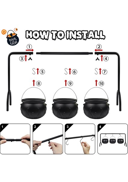 Cadılar Bayramı Cadı Kazanı Şeker Servis Kasesi Dekoru Ürkütücü Şeker Kovası Yumruk Kaseleri Demir Raflı Kazan Kaseleri (Yurt Dışından) fırsatları