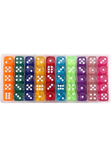 100 Adet Renkli Zar 14MM 6 Taraflı Akrilik Standart Oyun Zar Seti Partiler, Sınıf Matematik Zarları Için (Yurt Dışından) fiyatları
