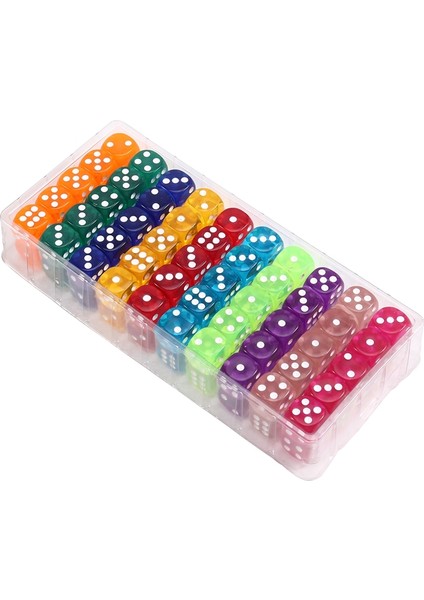 100 Adet Renkli Zar 14MM 6 Taraflı Akrilik Standart Oyun Zar Seti Partiler, Sınıf Matematik Zarları Için (Yurt Dışından) fırsatları