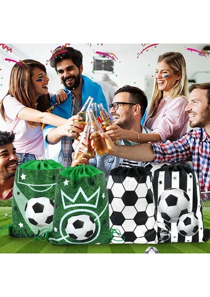 12 Adet Futbol Partisi Hediyeleri Bağcıklı Çantalar Futbol Topu Hediye Çantası Çocuklar Için Spor Temalı Parti Dekorasyon Malzemeleri (Yurt Dışından) fiyatları