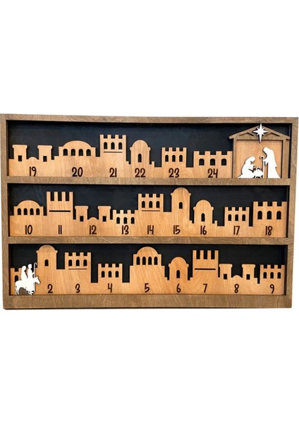 Isa'nın Doğuşu Için Advent Takvimi, Isa'ya Geri Sayım, Ahşap Advent Takvimi, Noel Tatili Advent Takvimi (Yurt Dışından)