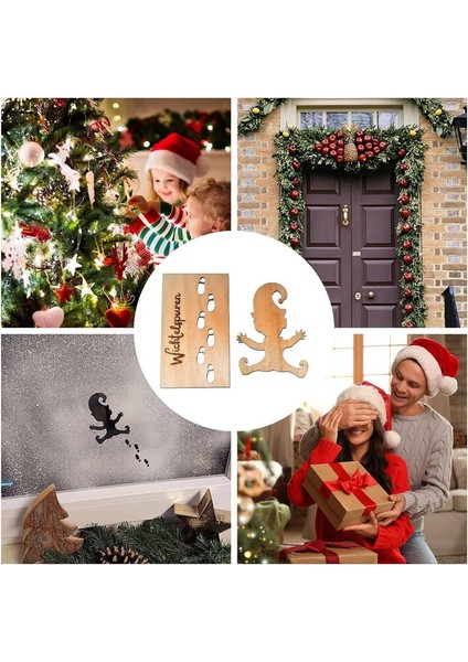 Cüce Şablonu Cüce Penceresi Cüce Ayak Izleri Noel Cüce Ayak Izi Şablonu - Ahşap Ayak Izi B Şablonu (Yurt Dışından) fiyatları