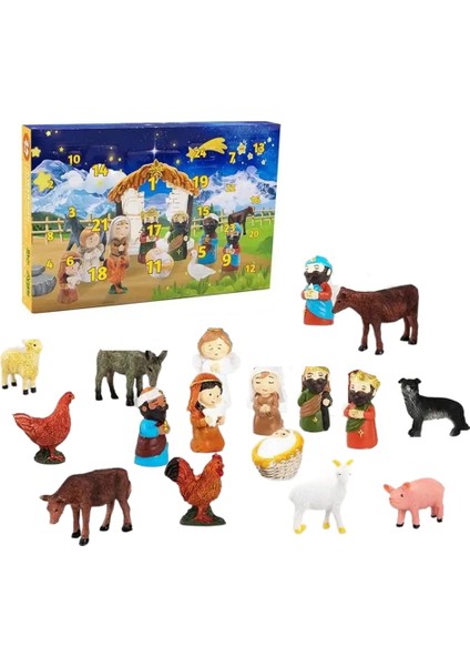 Hristiyan Advent Takvimi Dini Doğum Sahnesi Takvimi Doğum Sahnesi Seti Çocuklar Için Noel Advent Takvimi Erkek Çocuk (Yurt Dışından)
