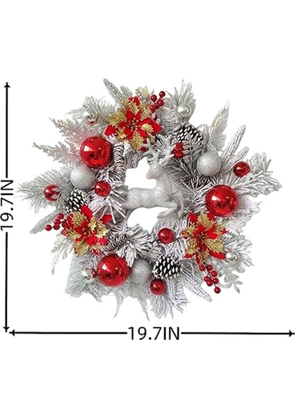 Ön Kapı Için Noel Çelengi Noel Atatürk Çiçeği ile Noel Ren Geyiği Çelengi Noel Süslemeleri (Yurt Dışından) modelleri