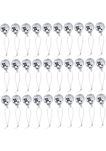 30'lu Paket Disko Topu Gümüş Asılı Ayna Disko Topu Süsleri Halatlı Noel Düğün Partisi Müzik Festivalleri Dekoru (Yurt Dışından) modelleri