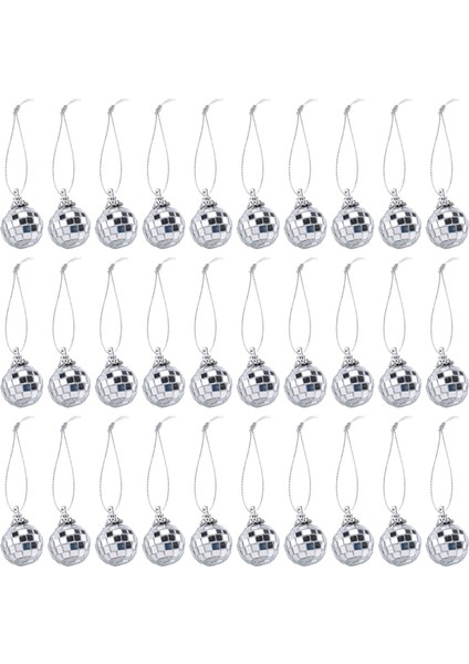 30'lu Paket Disko Topu Gümüş Asılı Ayna Disko Topu Süsleri Halatlı Noel Düğün Partisi Müzik Festivalleri Dekoru (Yurt Dışından) fırsatları