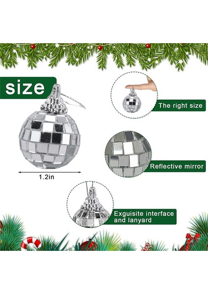30'lu Paket Disko Topu Gümüş Asılı Ayna Disko Topu Süsleri Halatlı Noel Düğün Partisi Müzik Festivalleri Dekoru (Yurt Dışından) indirimleri