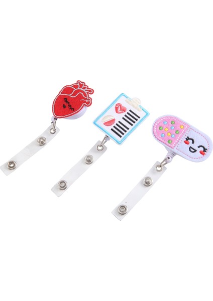 8 Parça Keçe Geri Çekilebilir Rozet Makarası, Temalı Rozet Tutucular Noel, Şükran Günü, Okul, Hemşire, Öğrenci Hediyesi (Yurt Dışından)