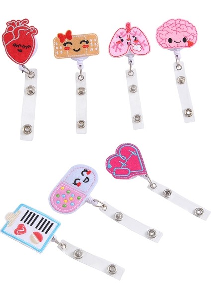 8 Parça Keçe Geri Çekilebilir Rozet Makarası, Temalı Rozet Tutucular Noel, Şükran Günü, Okul, Hemşire, Öğrenci Hediyesi (Yurt Dışından) fırsatları