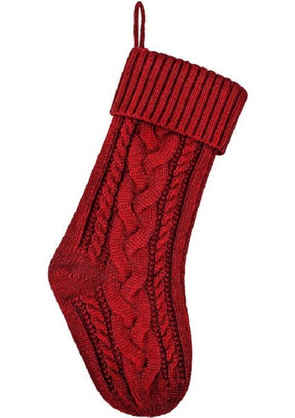 Aile Için Örme Noel Çorapları - Şömineye Asılan Kırmızı Çoraplar (Yurt Dışından)