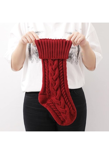 Aile Için Örme Noel Çorapları - Şömineye Asılan Kırmızı Çoraplar (Yurt Dışından) fiyatları