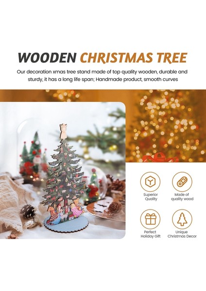 Ahşap Noel Ağacı, Çıkarılabilir Süslü Mini Masa Üstü Süslemeleri, Ev ve Ofis Için Noel Ağacı (Yurt Dışından) fiyatları