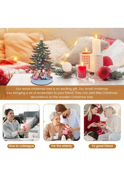 Ahşap Noel Ağacı, Çıkarılabilir Süslü Mini Masa Üstü Süslemeleri, Ev ve Ofis Için Noel Ağacı (Yurt Dışından) modelleri