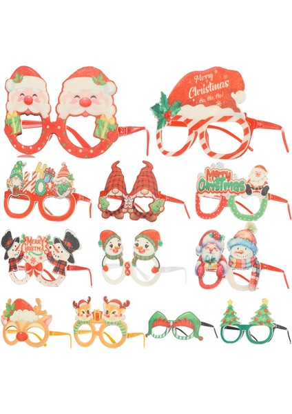 12 Parça Noel Gözlükleri Parti Dekoru Eğlenceli Partiler Tatil Hediyeleri Yenilikçi Kostüm Gözlükleri Fotoğraf Aksesuarları (Yurt Dışından) fiyatları