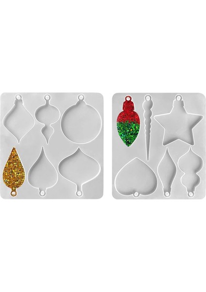 Reçine Noel Süsü Kalıpları, Süs Silikon Kalıpları, Yıldız Ampul Yuvarlak Süs Reçine Kalıbı (Yurt Dışından)