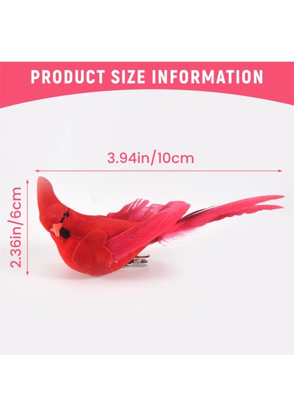 12 Adet Klipsli Yapay Kırmızı Noel Süsleri Tüylü Kuş Noel (Yurt Dışından) fırsatları