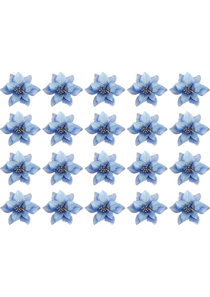 Noel Simli 20 Adet Noel Ağacı Süsü Yapay Düğün Noel Çiçekleri Çelenkleri Düğün Süsleri (Mavi) (Yurt Dışından) fiyatları