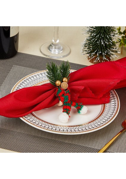 Altın Boncuklu 6 Adet Kozalaklı Peçete Tokası, Yemek Masası Için Çilek ve Çam Iğneli Noel Peçete Tutucuları (Yurt Dışından) fırsatları