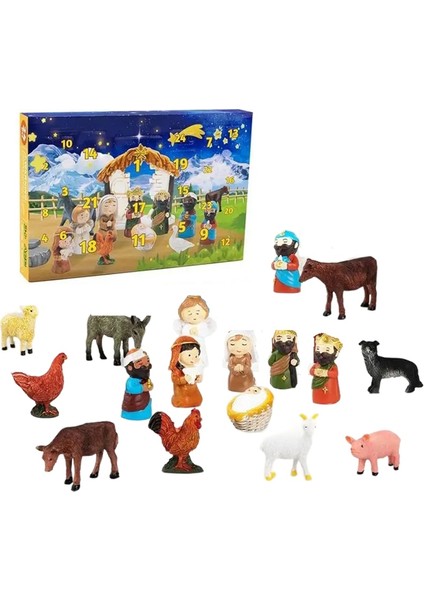 Hristiyan Advent Takvimi Dini Doğum Sahnesi Takvimi Doğum Sahnesi Seti Çocuklar Için Noel Advent Takvimi Erkek Çocuk (Yurt Dışından) indirimleri